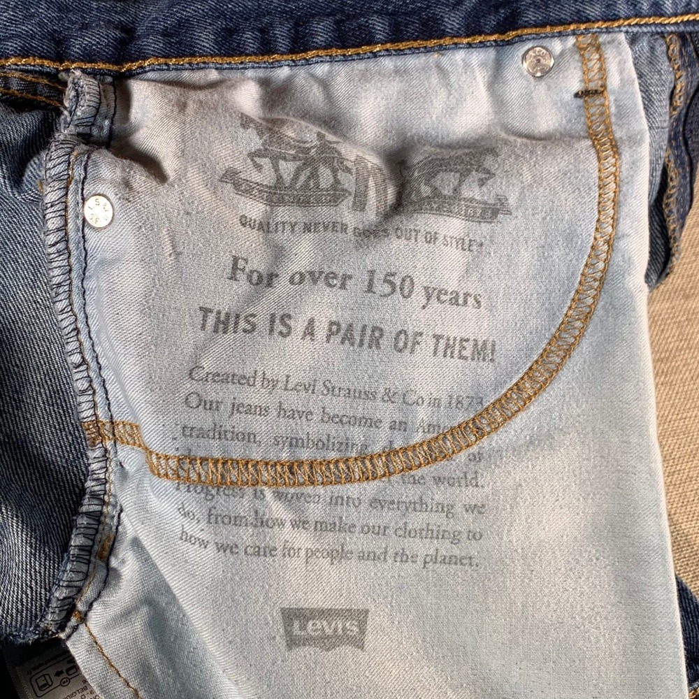 Levi Strauss 505 Jeans Mens W38‎ L30 See Pics Blue Straight Fit Denim Classic - Picture 8 of 11